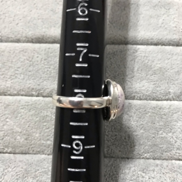 New Sterling Silver Purple Oval Morado Violet Flame Opal Ring Size 8 Crystal Gem - Picture 5 of 12